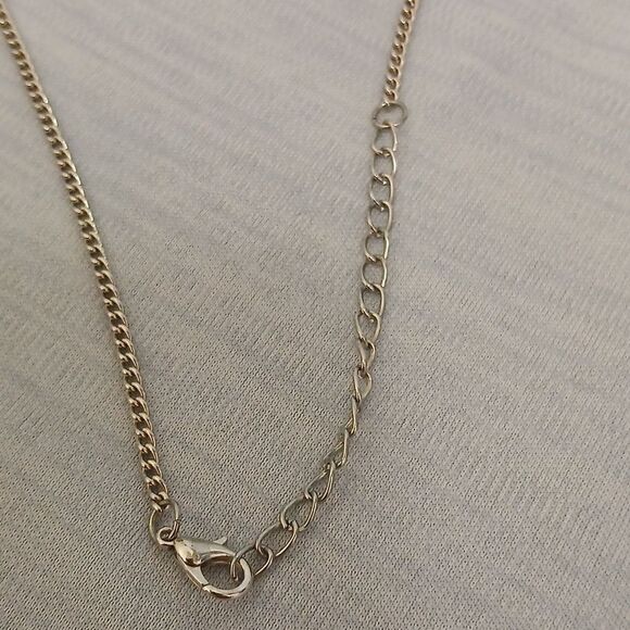 🩷Silvertone stoned Necklace. Unique design, brown/gray/blue stones - Picture 4 of 4